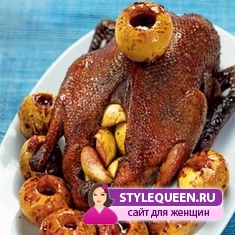 Утка с яблоками, запечённая в духовке Утка с яблоками, запечённая в духовке